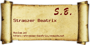 Straszer Beatrix névjegykártya
